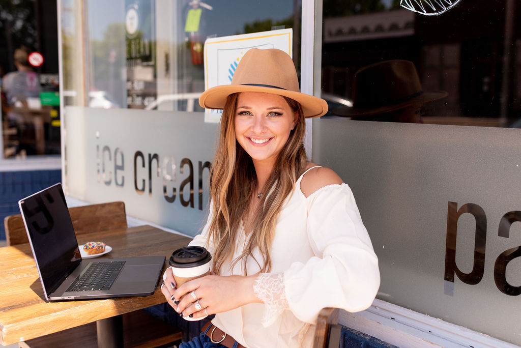 Megan working remotely
